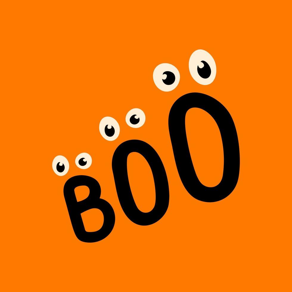 Boo halloween illustration in orange color vector