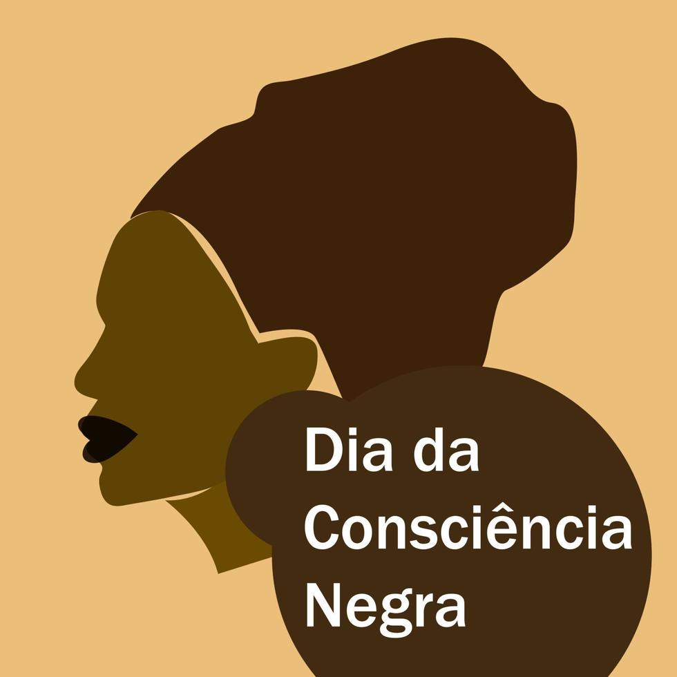 dia da conciencia negra ilustración abstracto moderno mujer retrato diseño vector