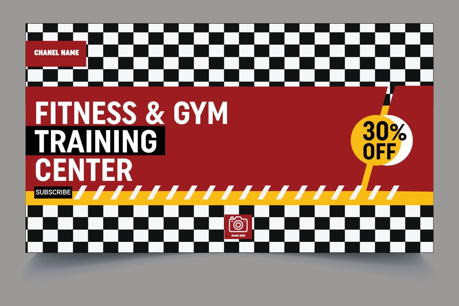 Gym Fitness  Video Thumbnail Template Web Banner Template vector