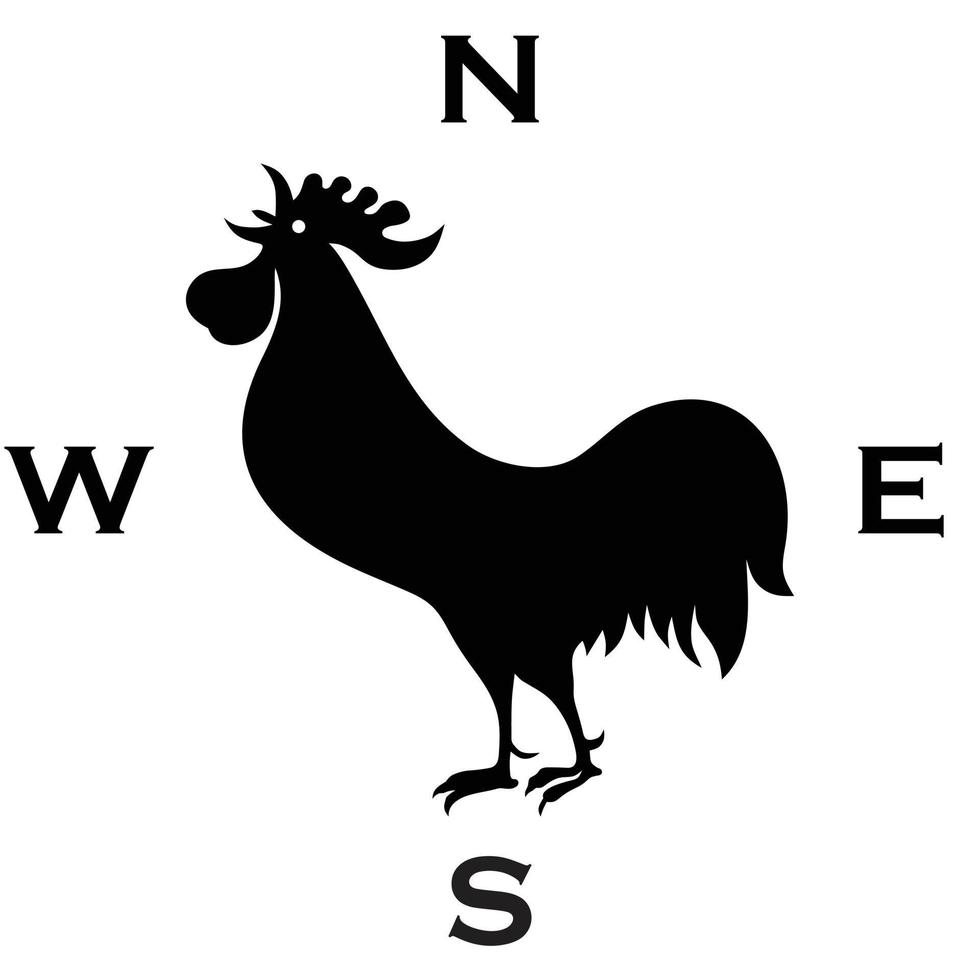 Rooster wind vane elements for laser cutting vector