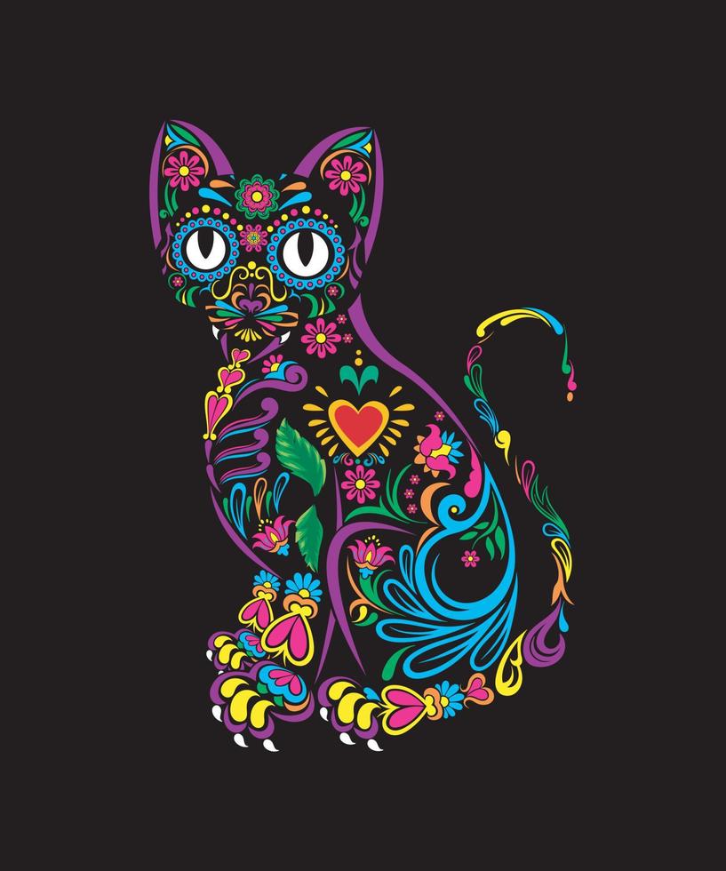 diseño de camiseta de gato vector