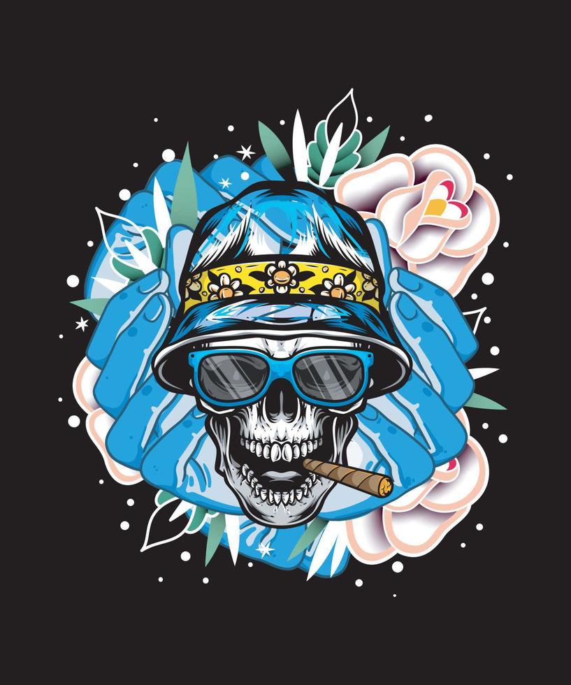 dead skull t shirt design vector