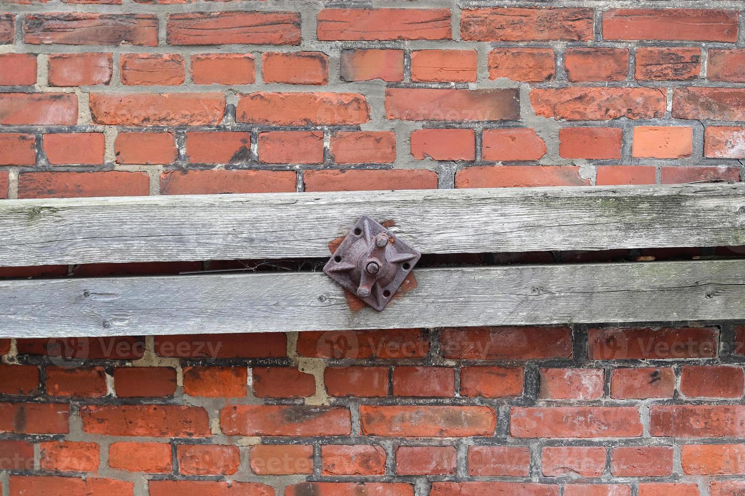 Old red rick wall. Texture of old weathered brick wall panoramic background texture photo