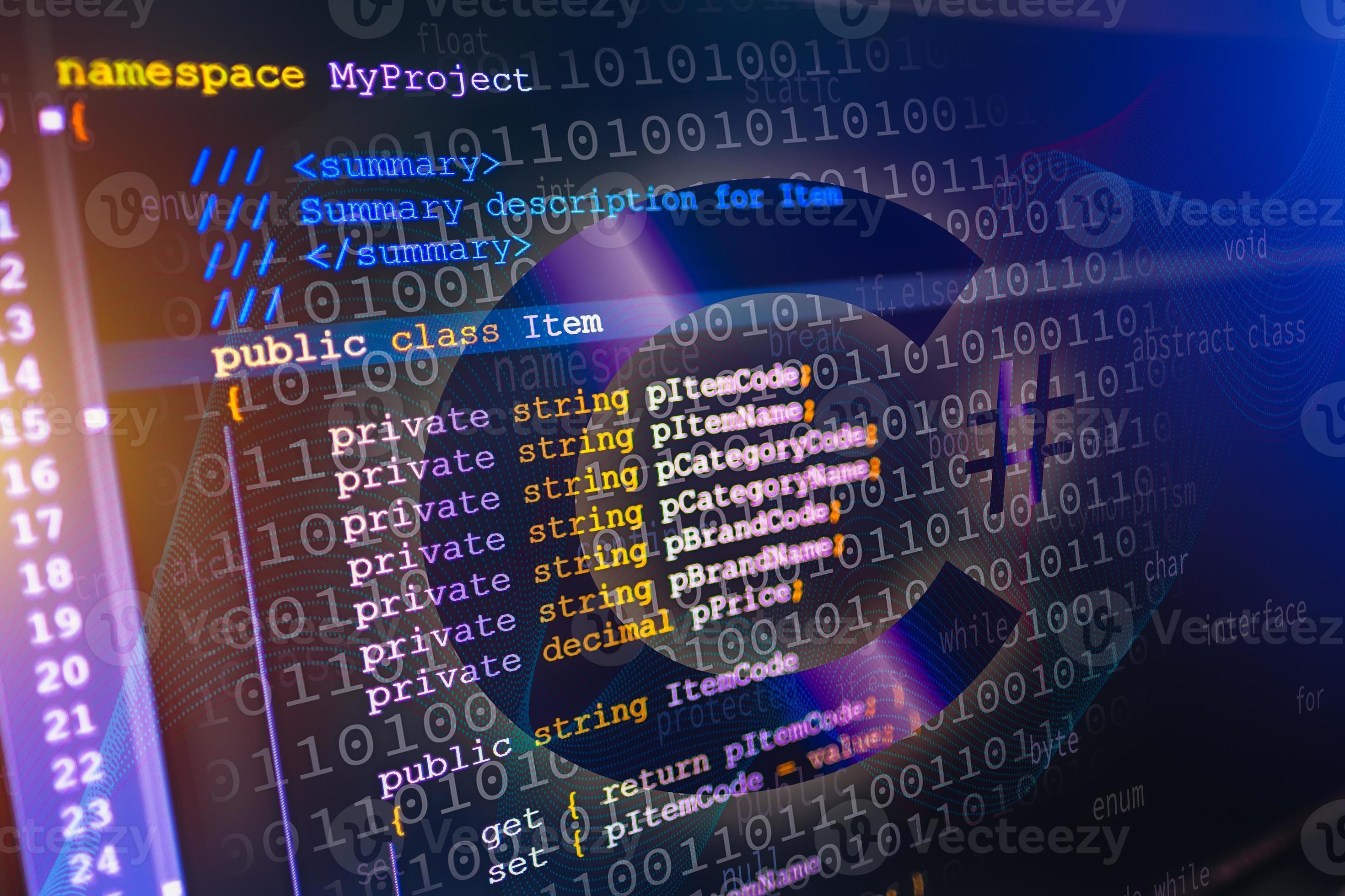 C Sharp Programming Language Source Code Example On Monitor C Sharp 
