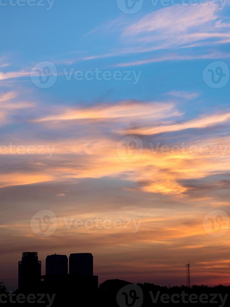 Light of the morning sun and the high-rise building photo