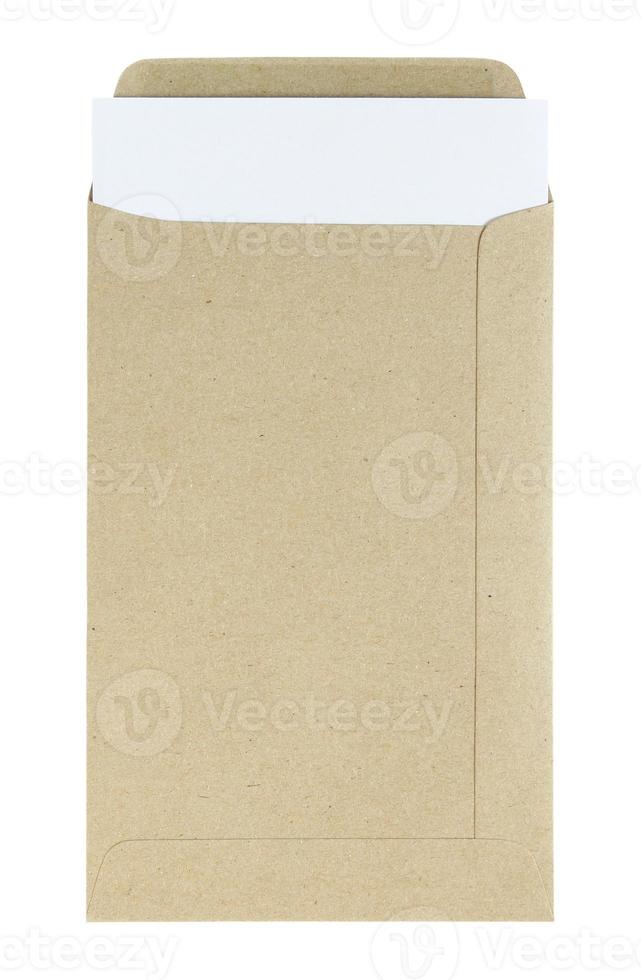 open envelope isolated on white background with clipping path photo
