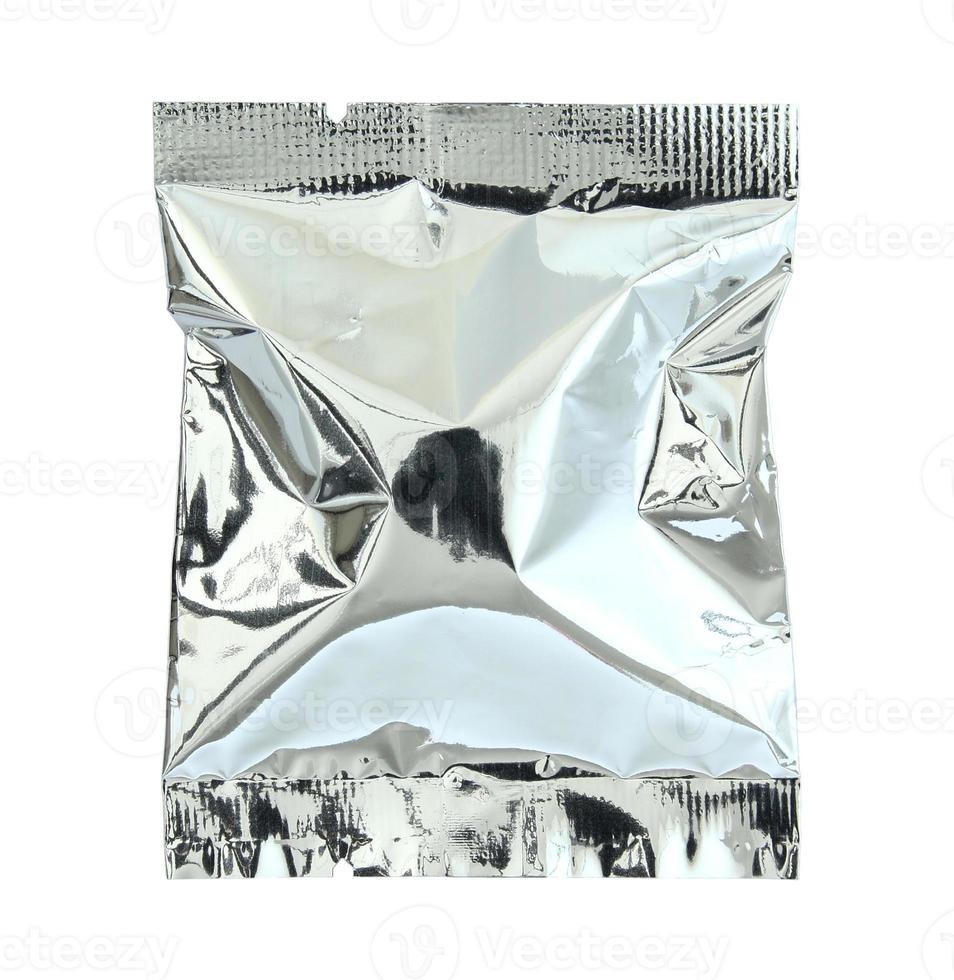 Foil package isolated on white background with clipping path photo