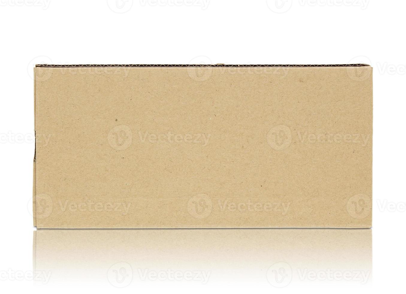 Blank cardboard box isolated on white background photo