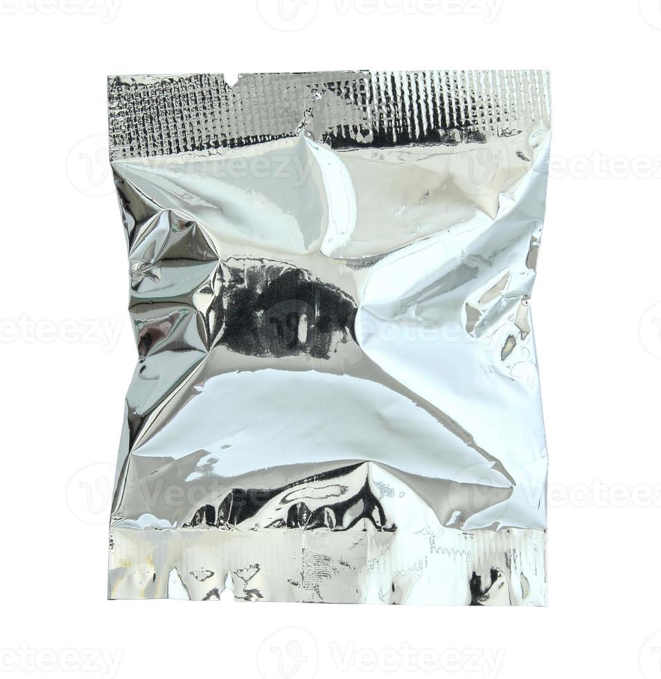 Foil package isolated on white background with clipping path photo