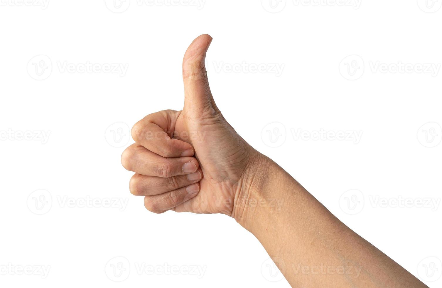 Asian lady woman beautiful empty hand isolated on white background with clipping path. photo