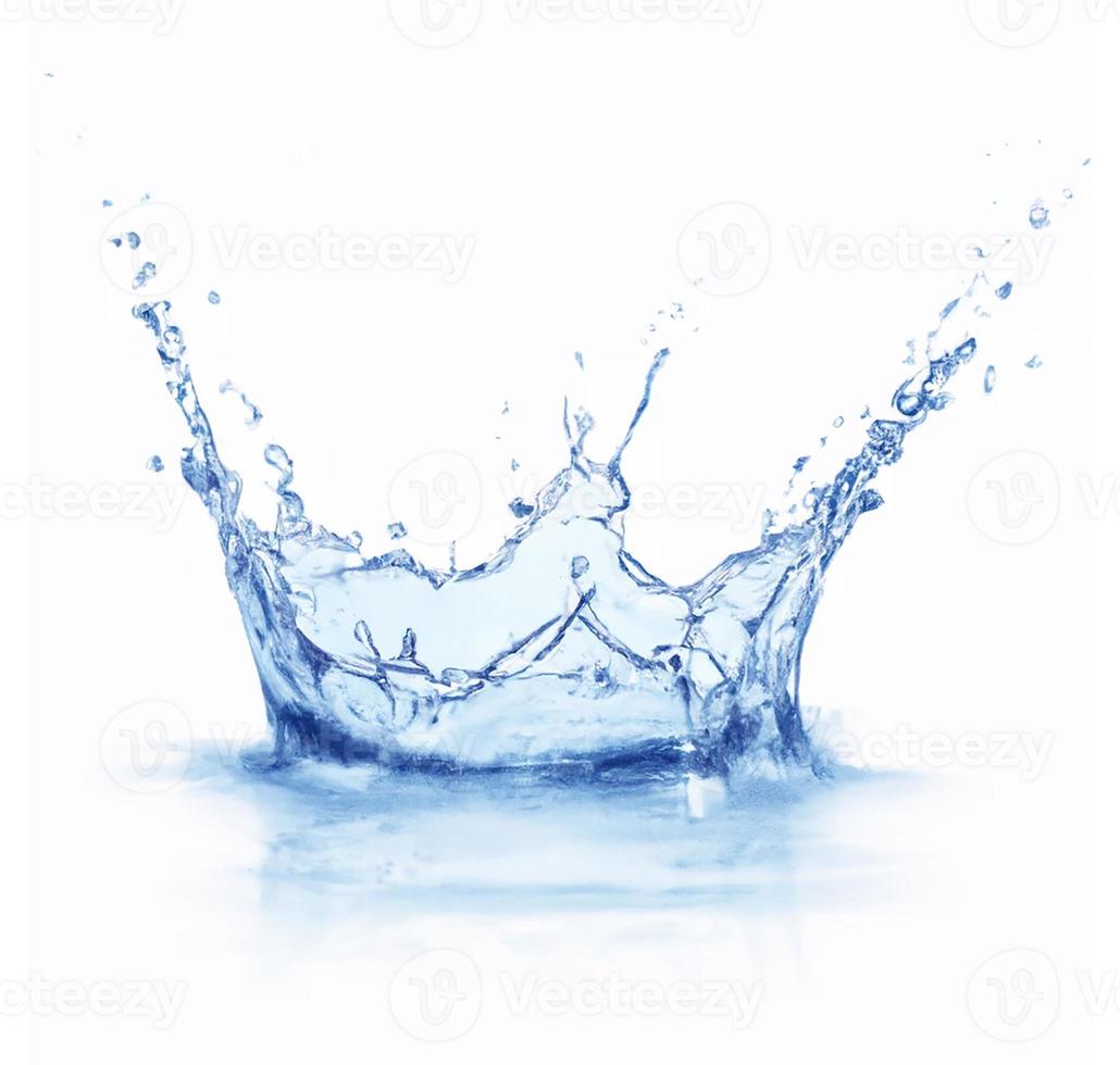 Blue water splash isolated. photo