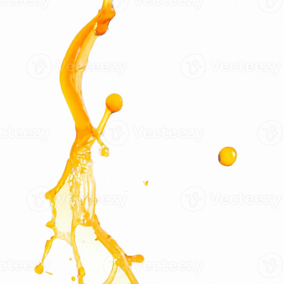 Juice splashes on white background. photo