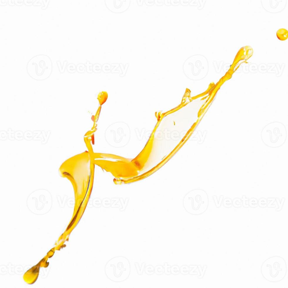 Juice splashes on white background. photo