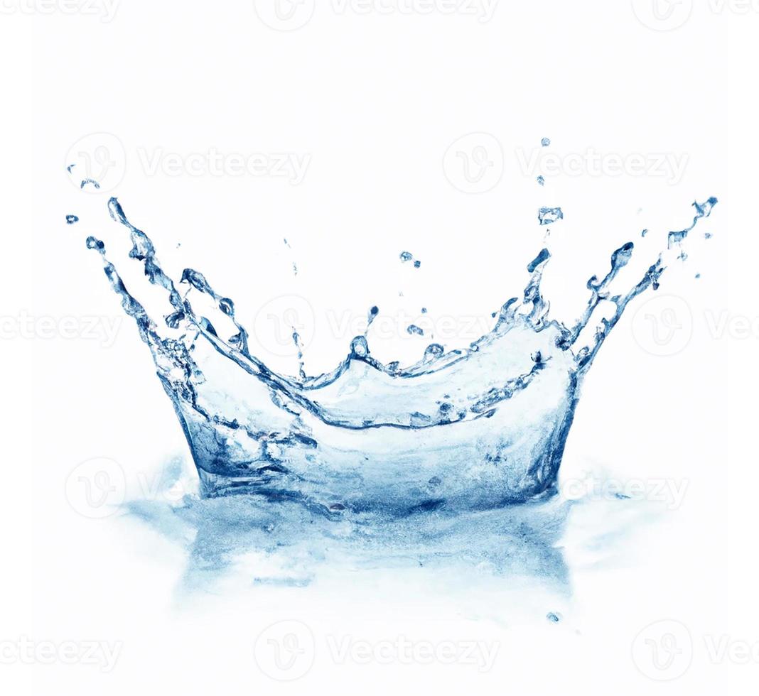 Blue water splash isolated. photo