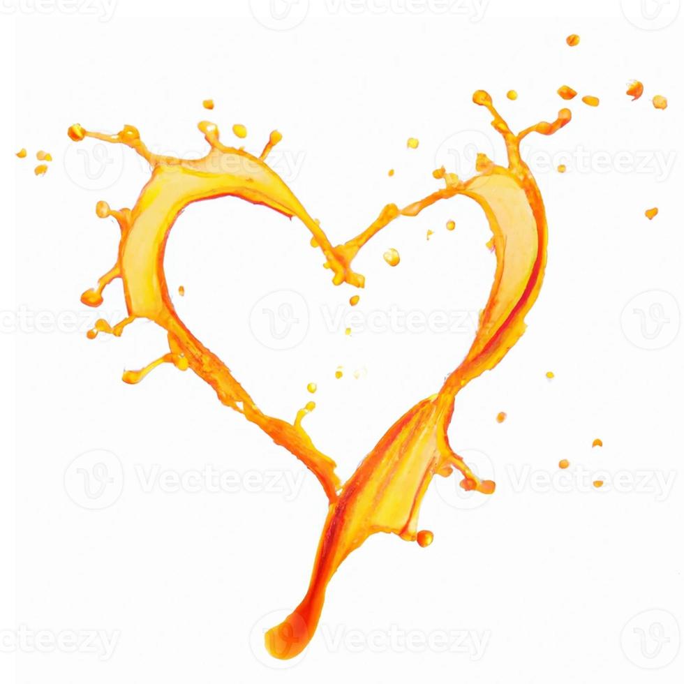 Heart shaped juice splash. photo