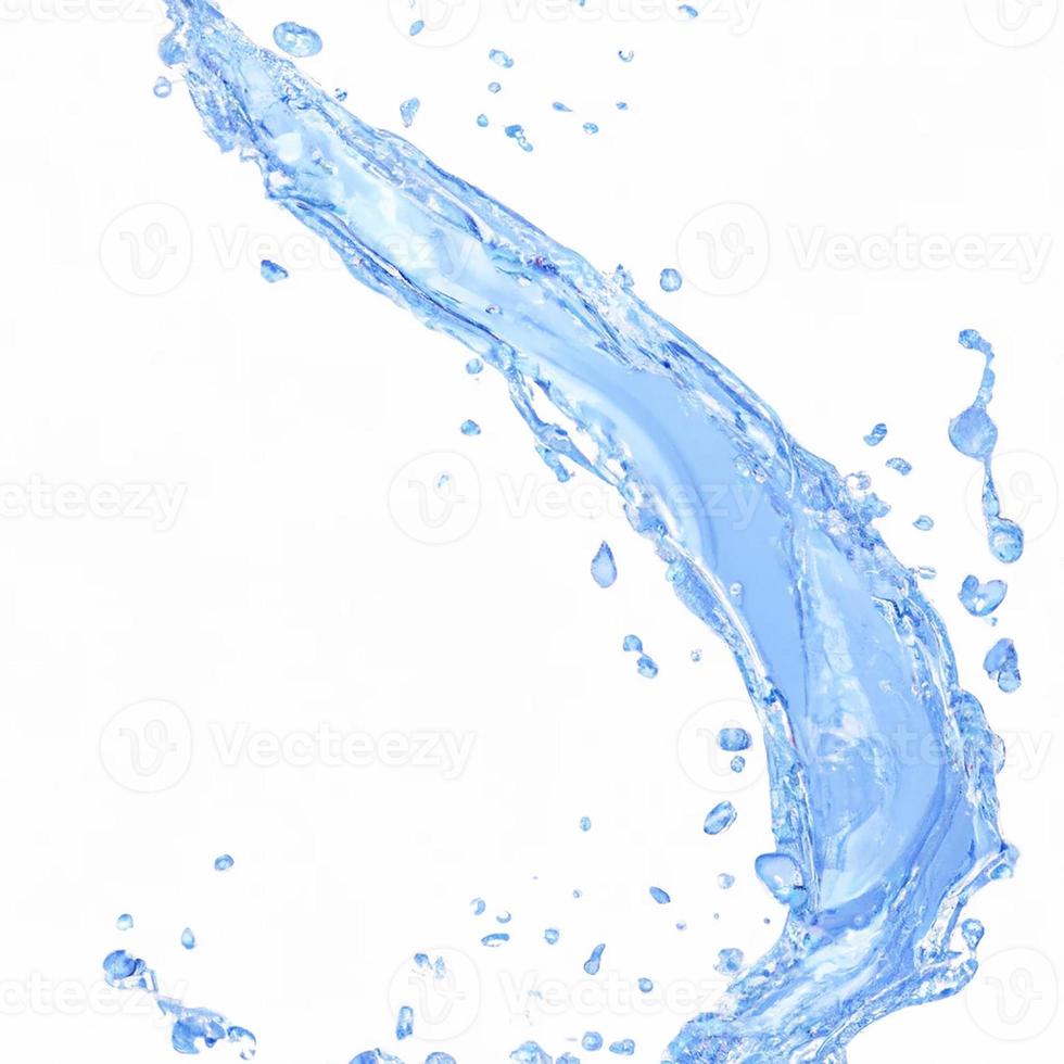 Blue water splash isolated. photo