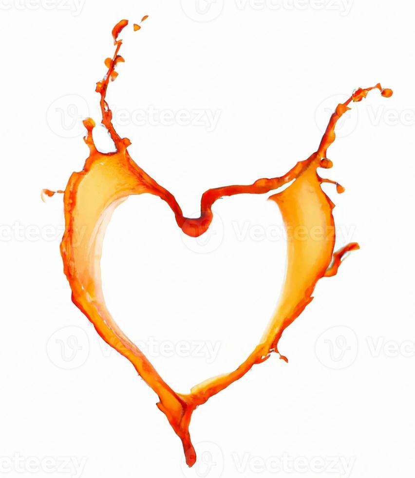 Heart shaped juice splash. photo