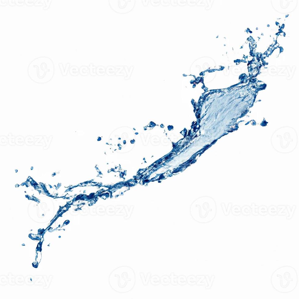 Blue water splash isolated. photo