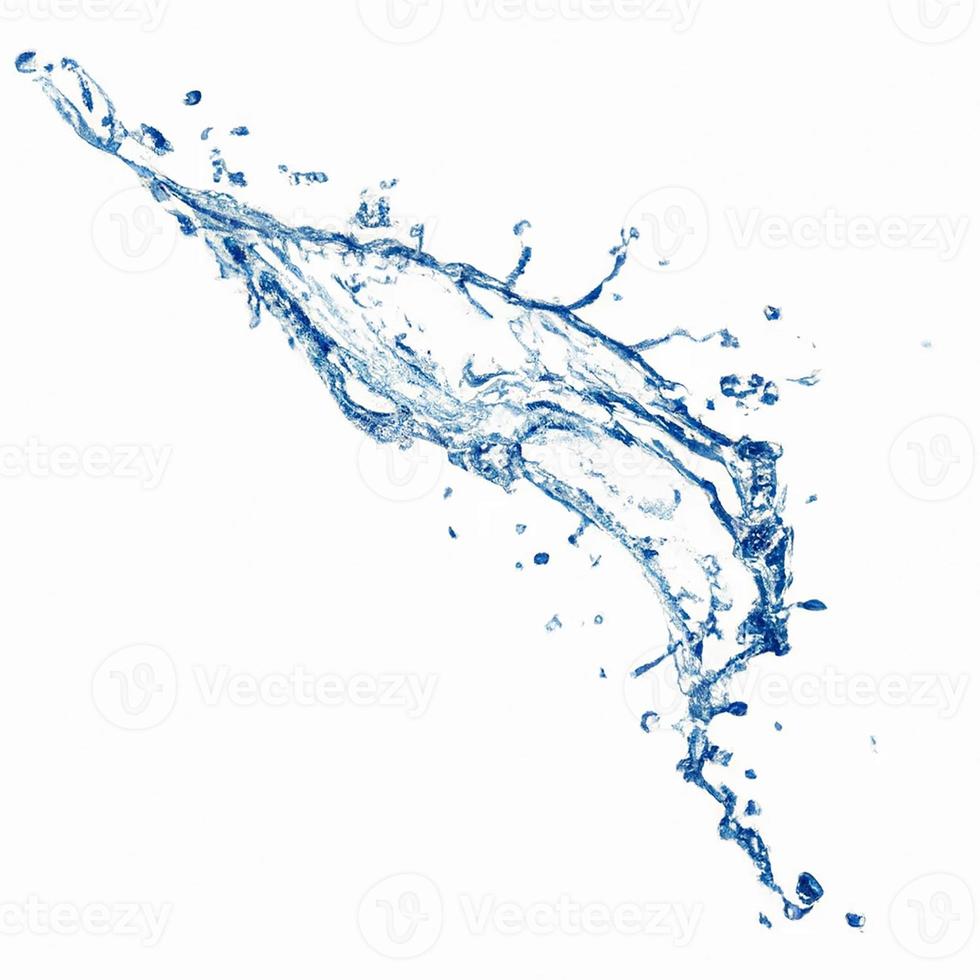 Blue water splash isolated. photo