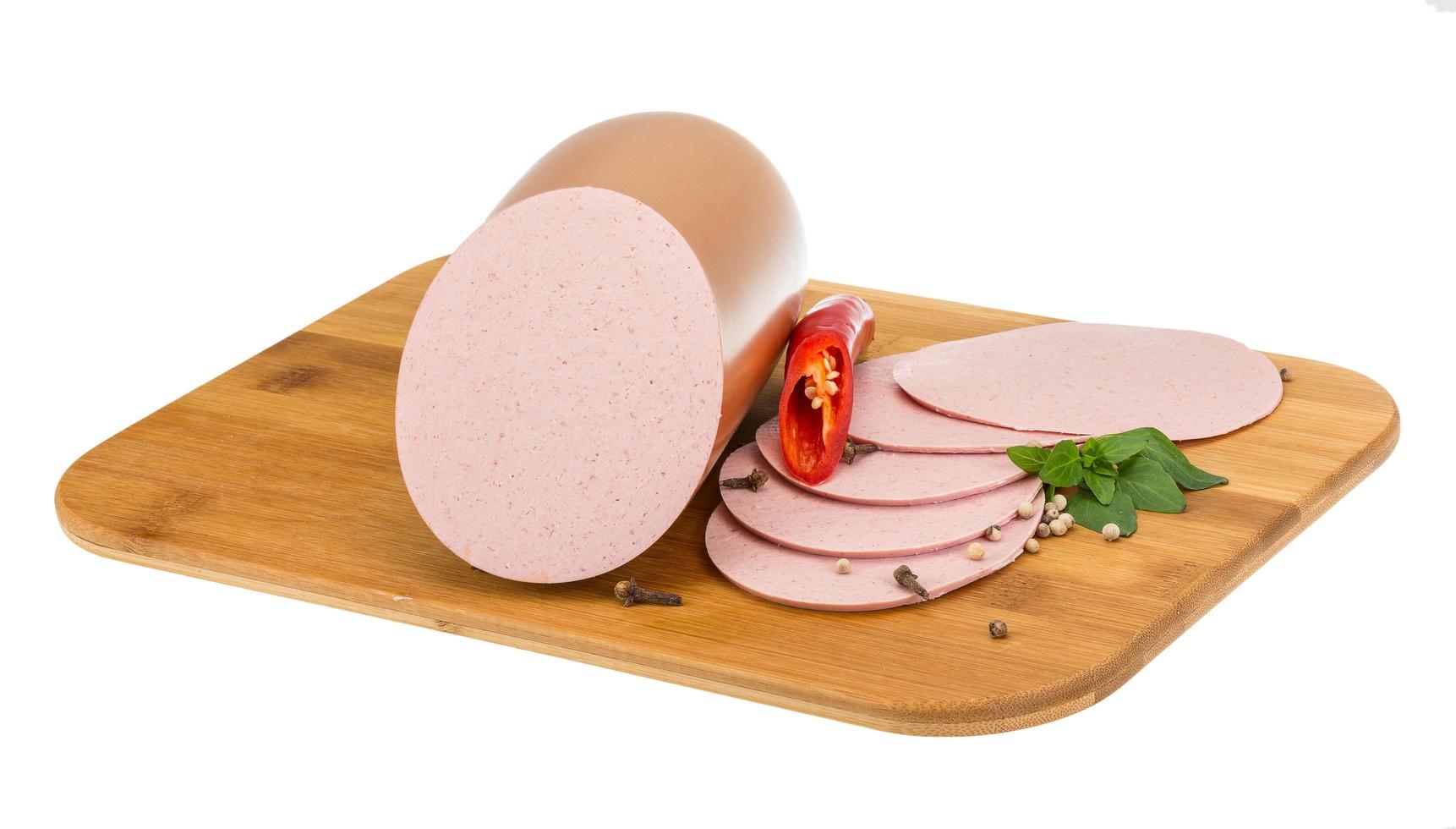 Sausages on white photo