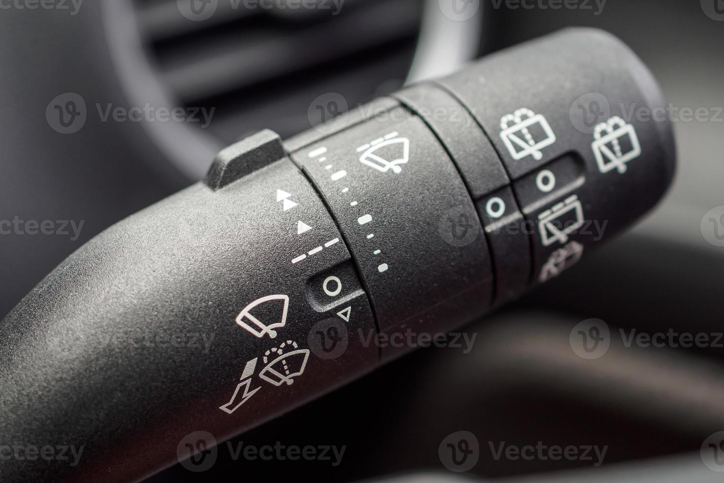 car windshield rain wiper control switch close up photo