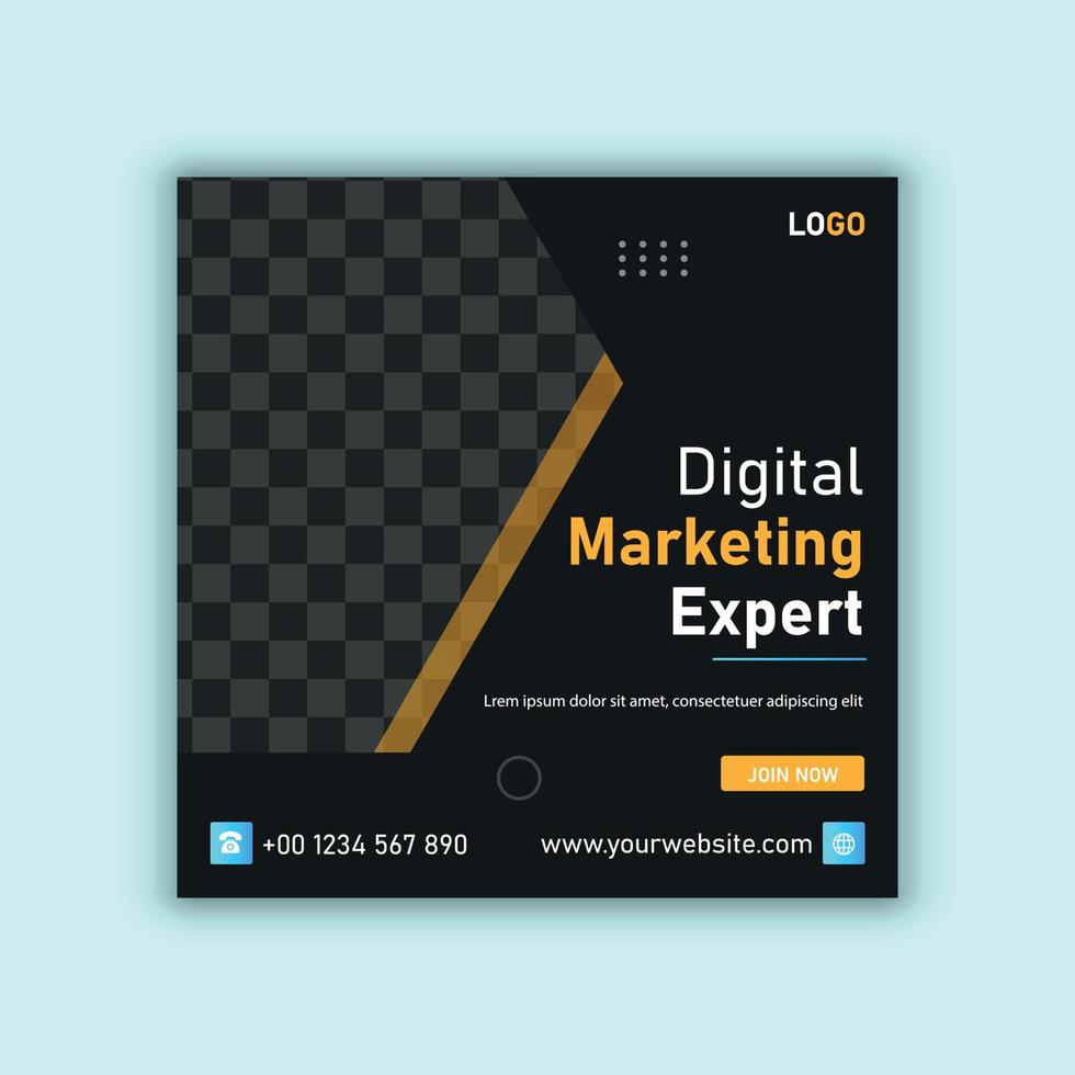 Digital Marketing Agency Social Media Post, Digital Marketing Web Banner, Corporate Square Flyer design vector