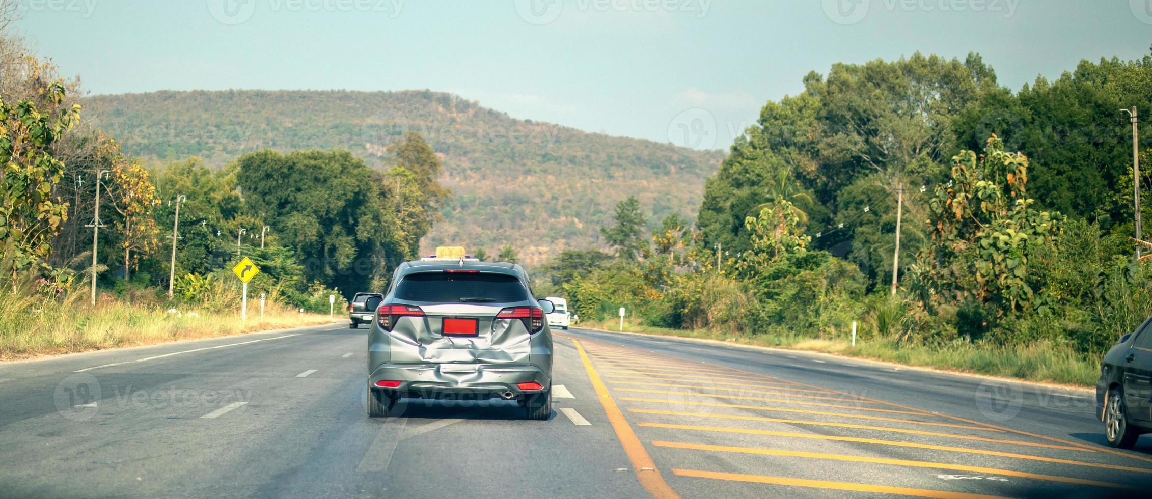 car crash accident on the road photo