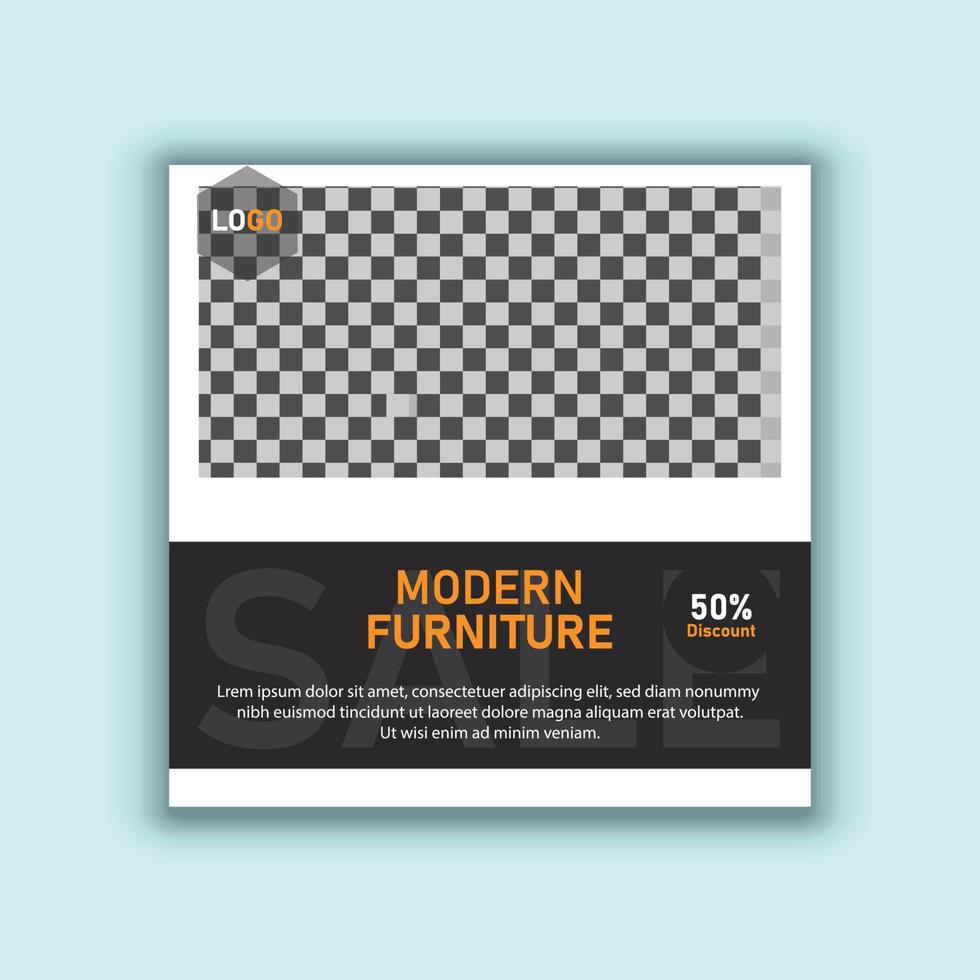 Furniture sale social media post template design, furniture web banner design vector