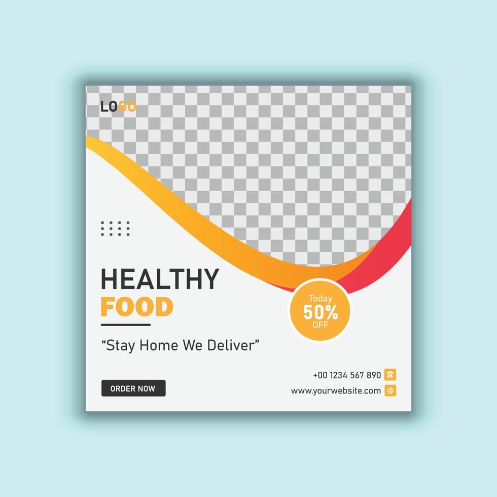 Fast food, food burger, food menu web and social media post design template vector