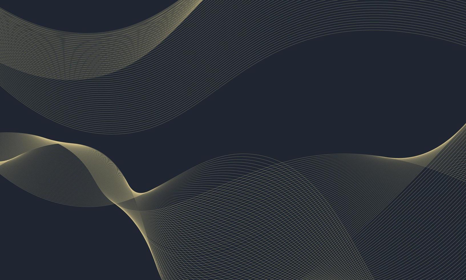 Modern gold wavy lines background. vector