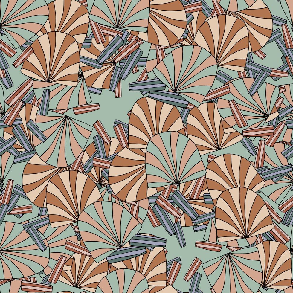Modern striped doodle fantasy messy geometric shapes seamless pattern. Infinity abstract card, layout. Creative background with geo shapes. Textile, fabric, wrapping paper. vector
