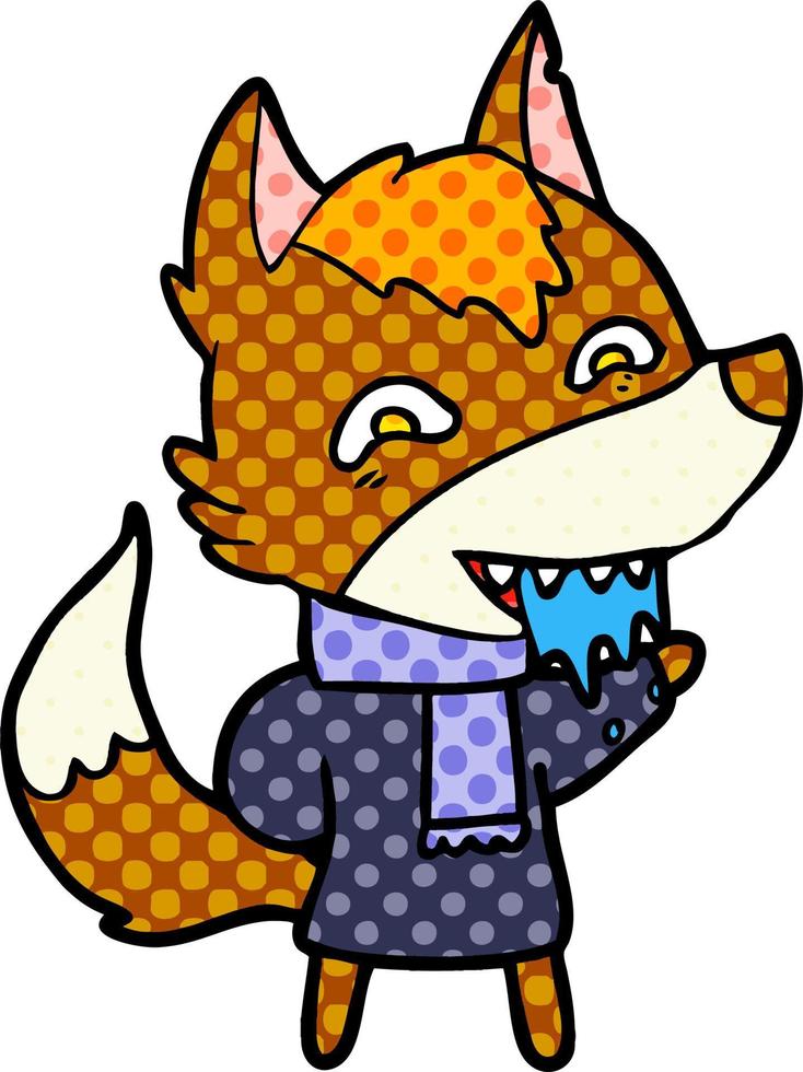 Vector fox character in cartoon style