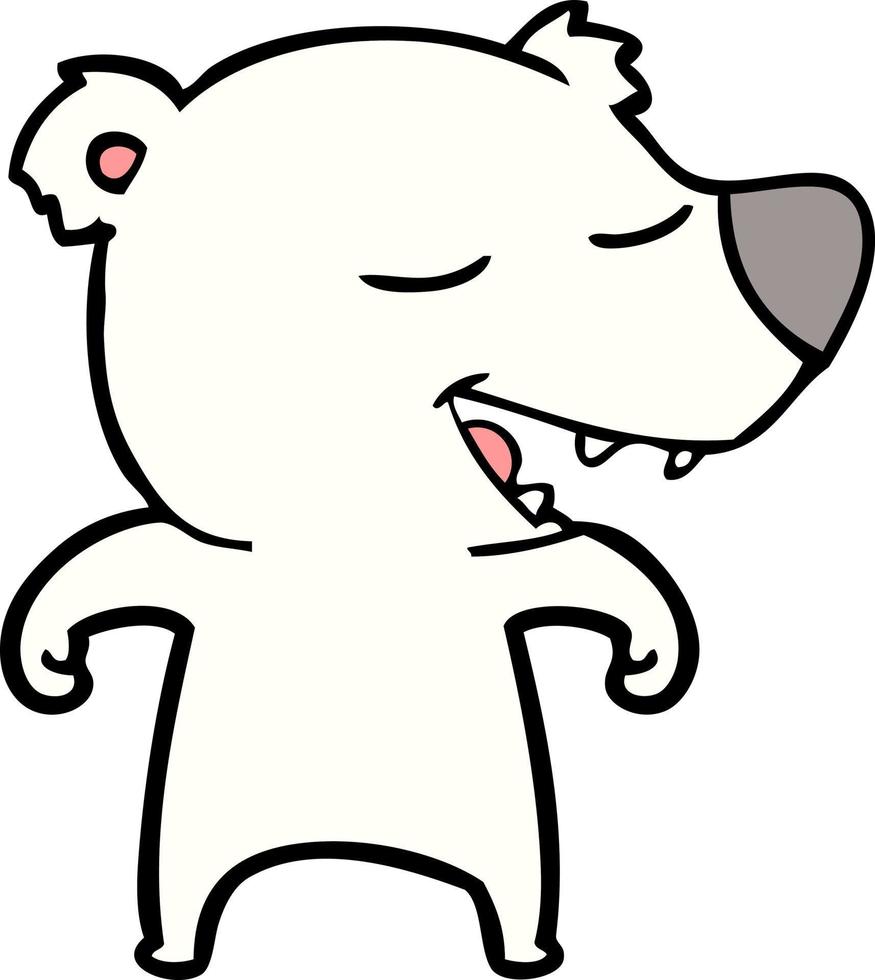 personaje de oso polar vectorial en estilo de dibujos animados vector