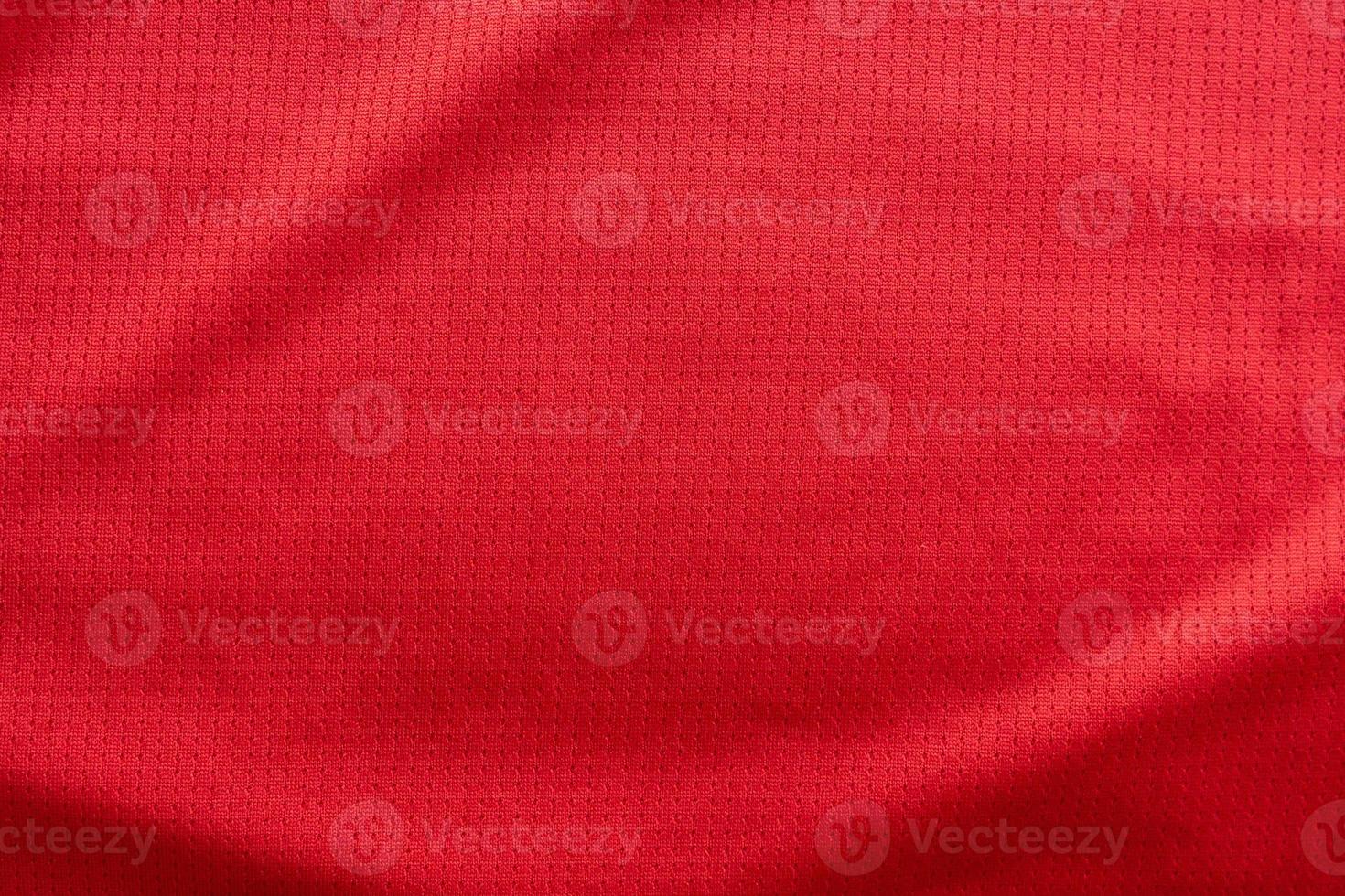 sports clothing fabric football jersey texture top view red color photo