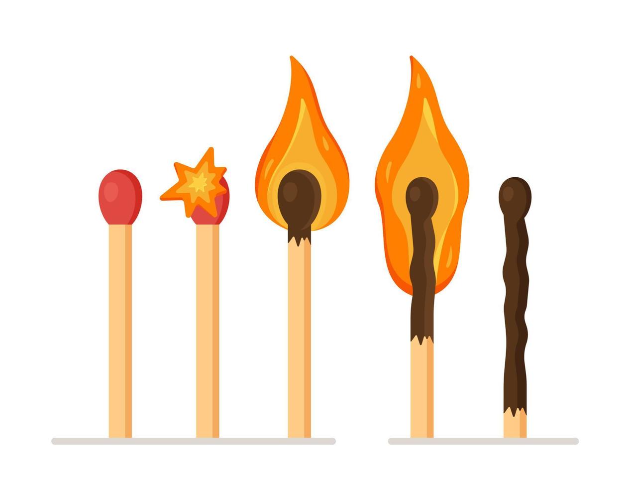 ilustración vectorial de partido. chispa de fuego. Los fósforos no son un juguete. vector