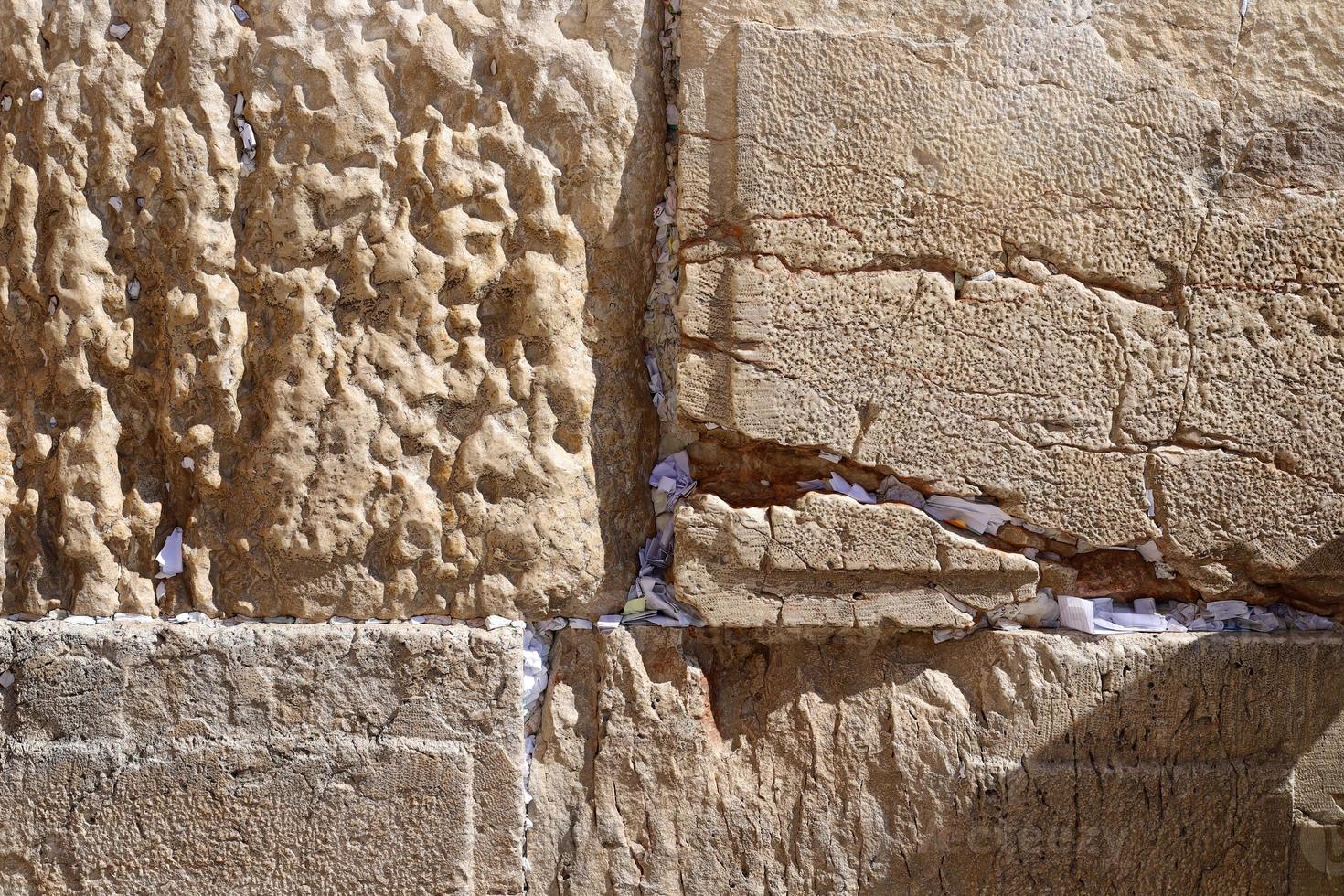 Stones of the Wailing Wall on the Temple Mount in the Old City of Jerusalem. photo