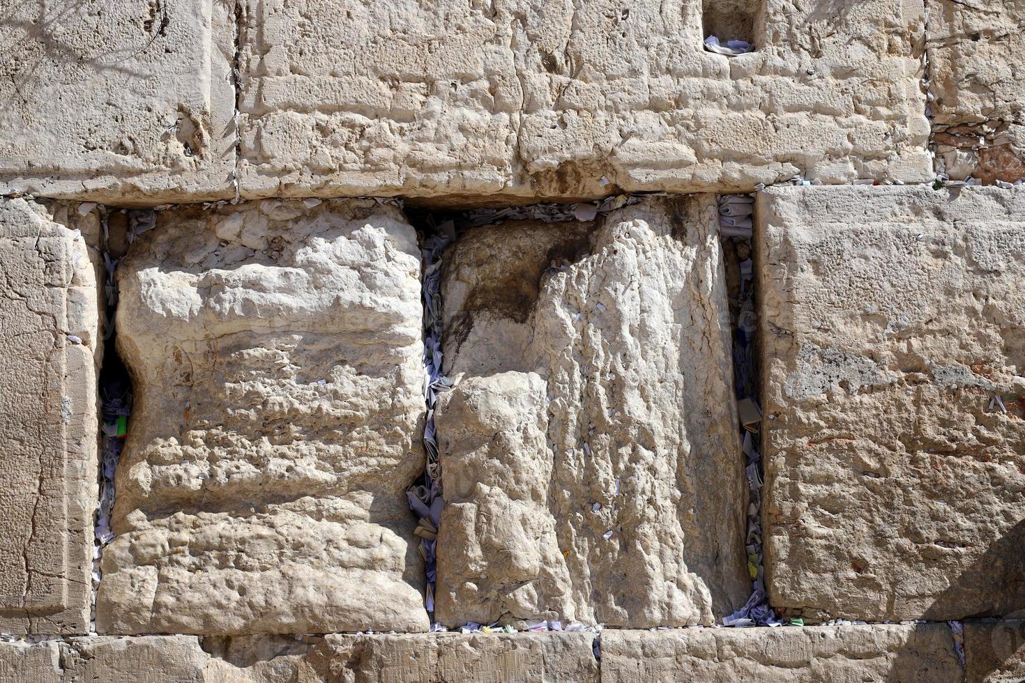 Stones of the Wailing Wall on the Temple Mount in the Old City of Jerusalem. photo