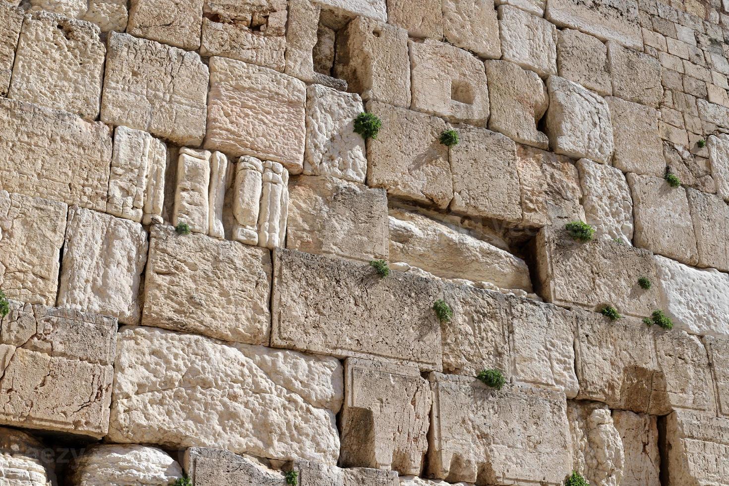 Stones of the Wailing Wall on the Temple Mount in the Old City of Jerusalem. photo