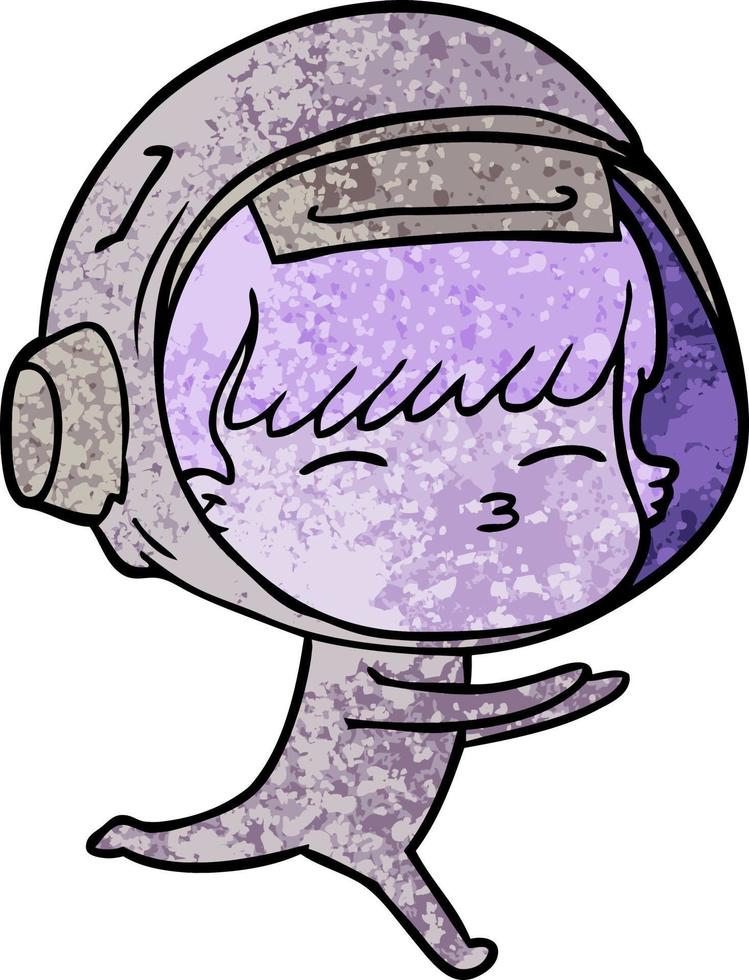 personaje de astronauta vectorial en estilo de dibujos animados vector