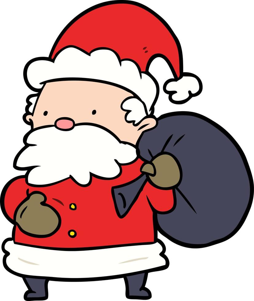 vector santa claus en estilo de dibujos animados