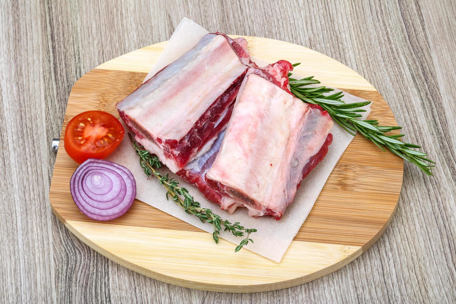 Beef ribs on wood photo