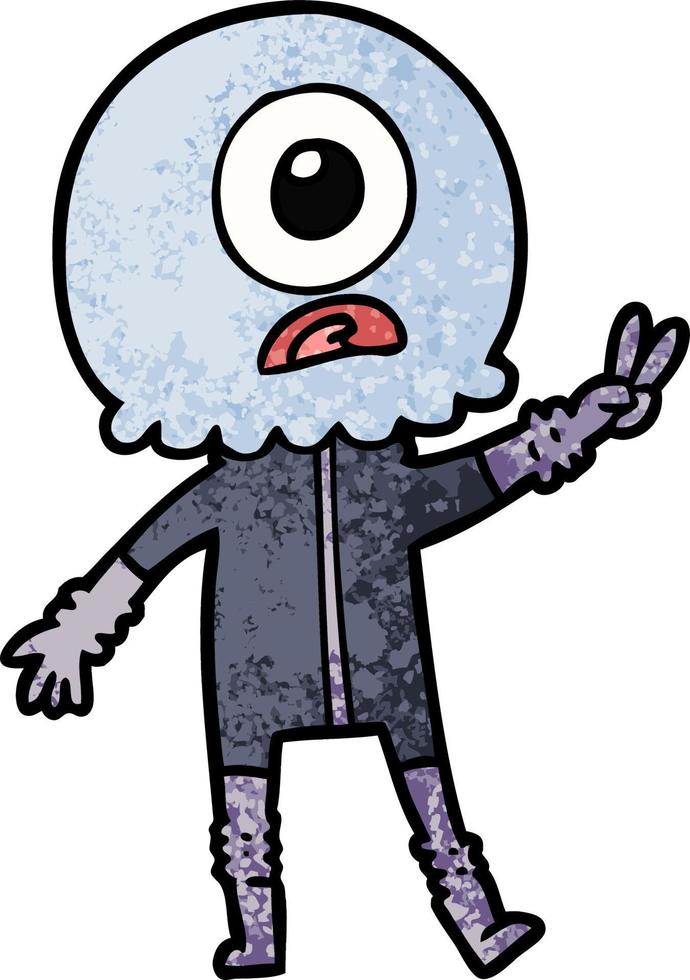 Cartoon alien character vector