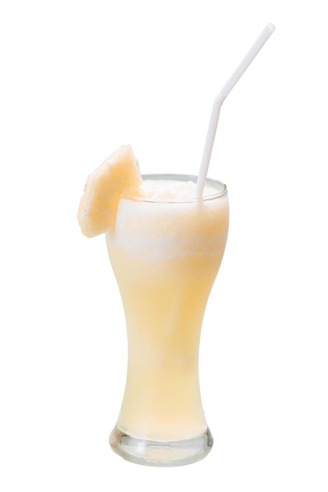 Pineapple juice on white photo