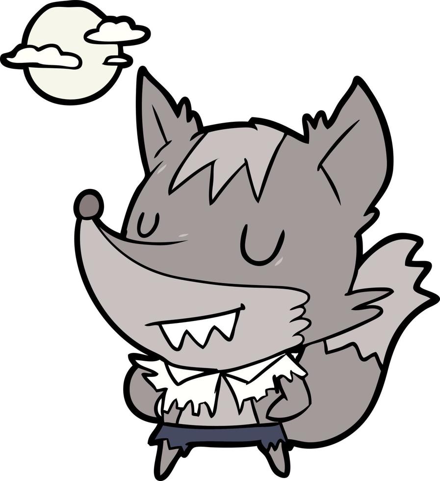 Vector werewolf character in cartoon style