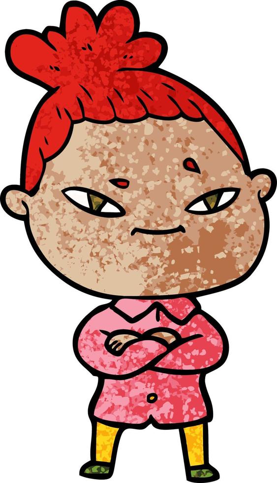 Vector woman character in cartoon style
