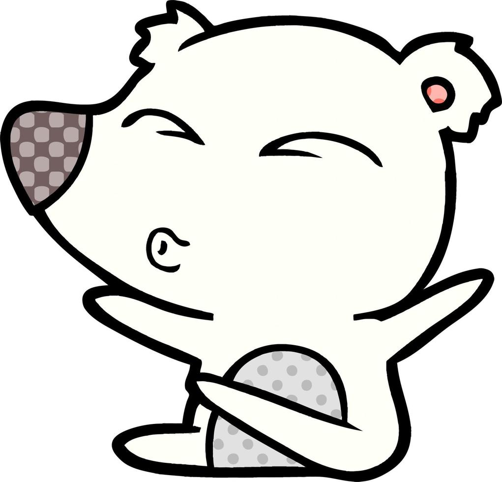 personaje de oso polar vectorial en estilo de dibujos animados vector