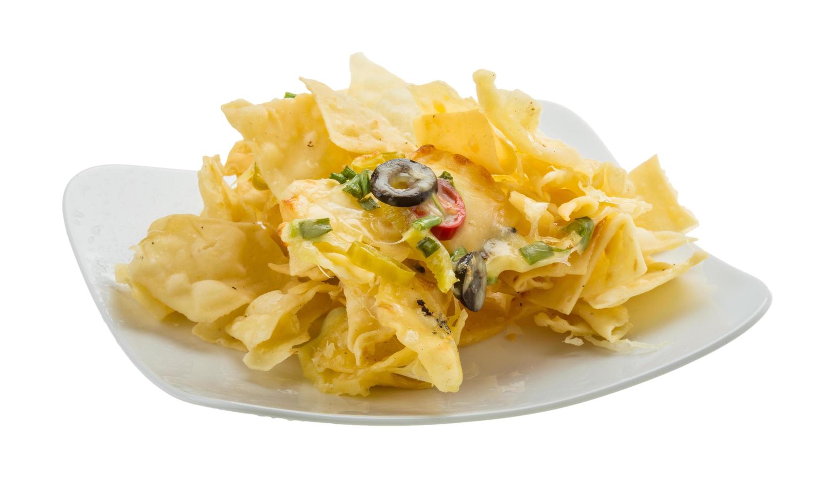 Nachos on white photo