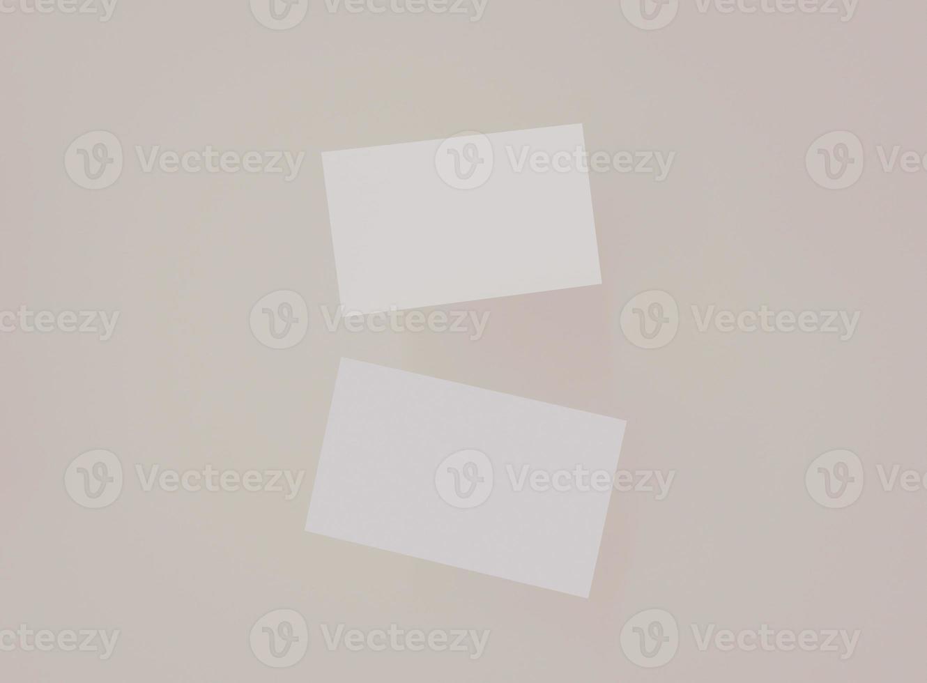 3D blank business cards. Mockup scene. Template for branding identity. 3D rendering. photo