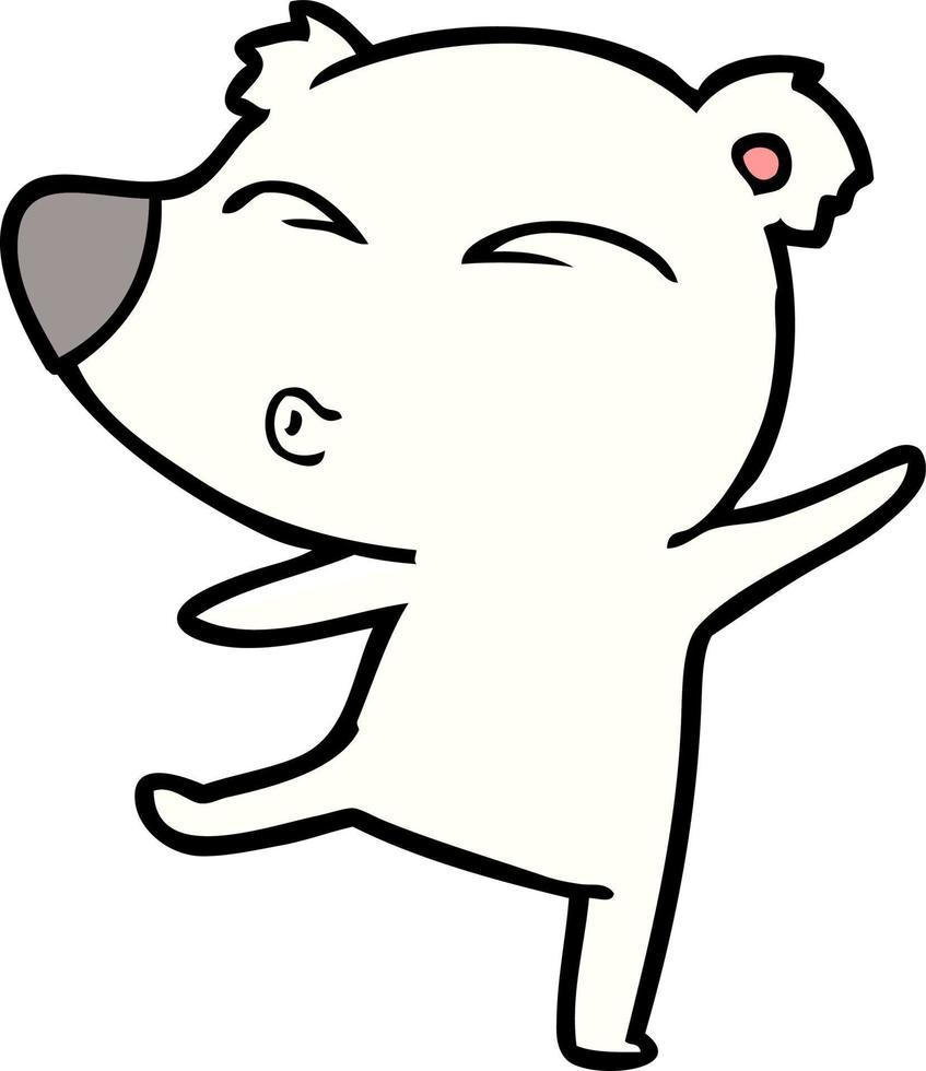 personaje de oso polar vectorial en estilo de dibujos animados vector