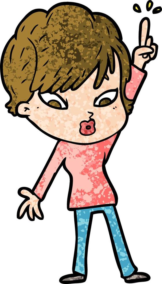 Vector woman character in cartoon style